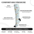 thumbnail image 3 of Lsque Space With Dino Astronauts Pattern Sport Compression Socks for Men & Women 15-20 mmHg Knee High Nurse Pregnant Running Medical and Travel Athletic, 3 of 6