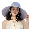 thumbnail image 1 of WEIYLL Women Sun Hat Wide Large Brim Zipper Drawstring Fully Light Blocking Foldable Drawstring Visors Cap, 1 of 4