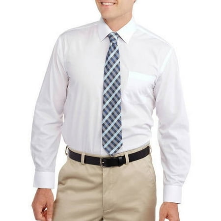 Big Men's Solid Dress Shirt with Matching Tie