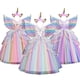thumbnail image 2 of Vestido de Cosplay de unicornio para niñas, traje de princesa sin mangas de arcoíris para fiesta de cumpleaños y boda, vestido Formal de noche, 2 of 5
