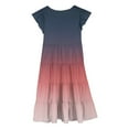thumbnail image 5 of Kiijoy Girls Gradient Flutter Sleeve Tiered Dress Midi Casual A Line Dress, Sizes 6-7, 5 of 5