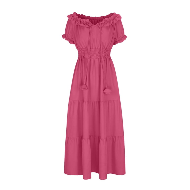 open lace back dress Close Up One Shoulder Maxi Dress Hot Pink