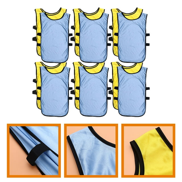 HOOWIFFY 12Pcs Reusable Soccer Vests Lightweight Polyester Training Pinnies with Ventilated Sides