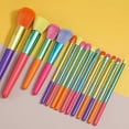 thumbnail image 2 of Set de 15 brochas de maquillaje de viaje de colores: brochas profesionales para polvos y sombras de ojos., 2 of 5