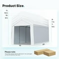thumbnail image 5 of Advance Outdoor 10’ x 20’ x 95’-11’ White Heavy Duty Carport, 5 of 6