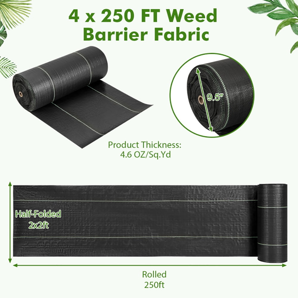 Yardi Yard 6.5 x 330/4 x 250/6 x 300 Feet Weed Barrier Landscape Fabric-4 ft, Garden Weed Barrier Landscape Fabric
