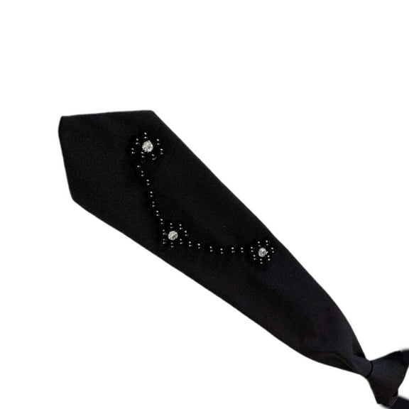 Aellinatey Fashion Necktie for Woman Business Meetings Pearl Necktie Pre Tied Neckwear