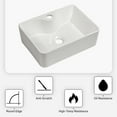 thumbnail image 3 of 16"x12" White Ceramic Rectangular Vessel Bathroom Sink, 3 of 7