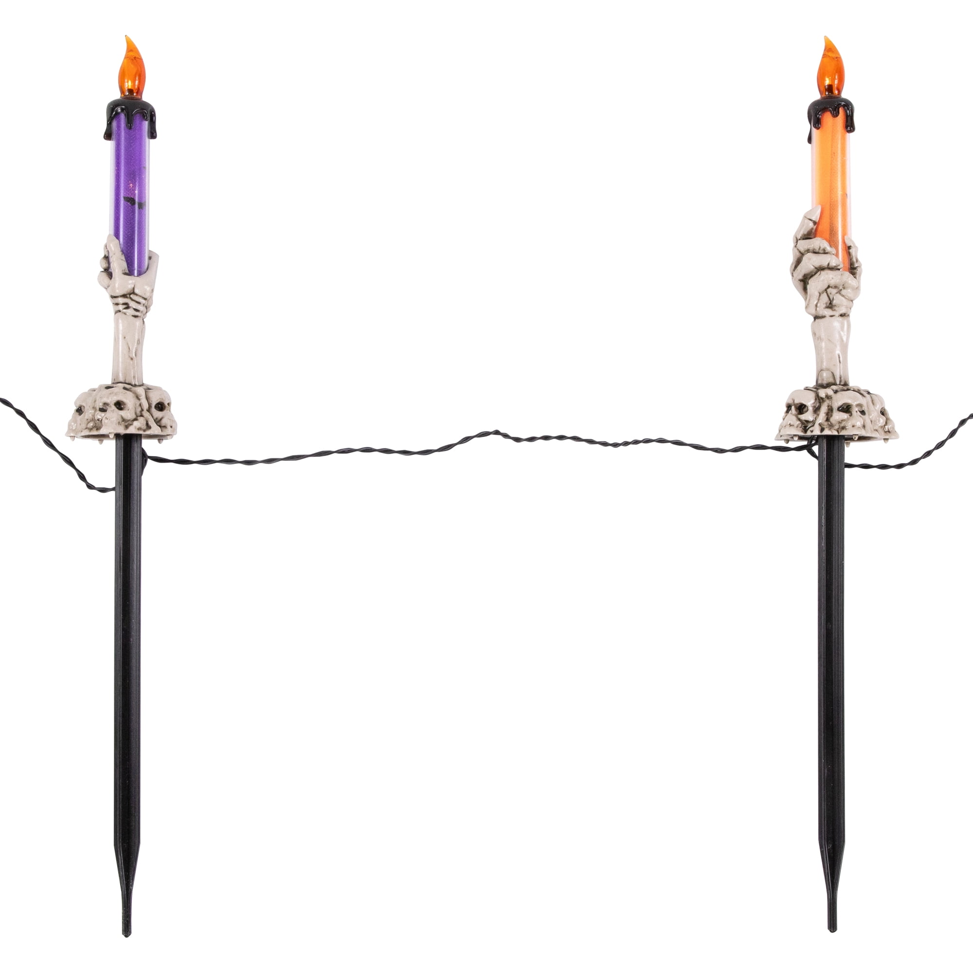 Northlight LED Lighted Skeleton Candle Halloween Decorations – 8.75' - Set of 6