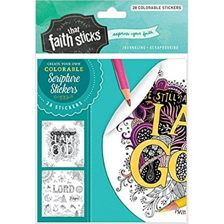 Christian Faith Stickers - Sticker-Psalm 46:10 Colorable Stickers (Faith That Sticks)