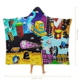 thumbnail image 2 of Geometry Dash Hooded Blanket Poncho Wearable Blanket Hoodie Cozy Soft Warm Flannel Fleece Throw Blanket for Women Men Boys Girls, 2 of 7