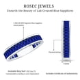 thumbnail image 6 of Rosec Jewels Baguette Shape Lab Created Blue Sapphire Half Eternity Ring (AAAA Grade), 10K White Gold, US 9.50, 6 of 7