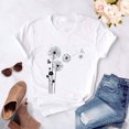 thumbnail image 4 of Pompotops Femmes Été Vintage Imprimé Casual Manches Courtes Tops Blouse, 4 of 5