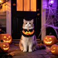 thumbnail image 4 of Oceanwell Halloween Pet Cape Collar Adjustable Cat Dog Witch Bandana With Bow Pumpkin Bat Print Decorative Ruffled Pet Neck Scarf For Cats Small Dogs, 4 of 5
