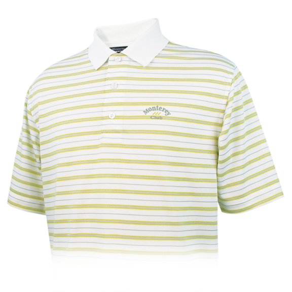 Monterey Club Men's Harrington Stripe Jacquard Texture Golf Polo Shirt #1601