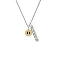 thumbnail image 2 of Delight Jewelry Goldtone Disc 1/2'' Initial - u - Silvertone Always My Sister Bar Charm Necklace, 23", 2 of 4
