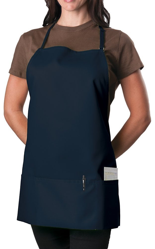 Navy Blue Adjustable Bib Apron 3 Pocket By KNG