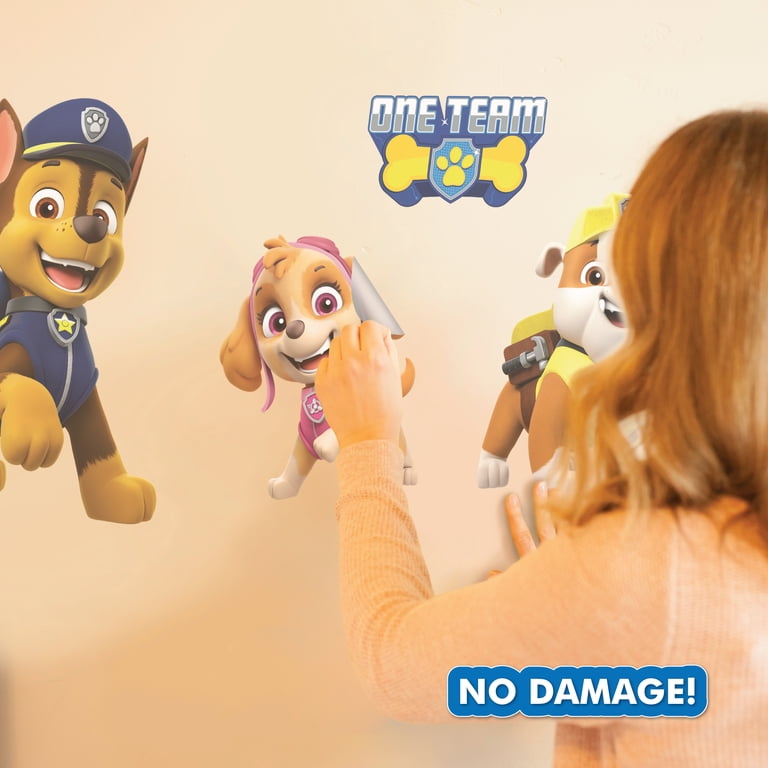 Adesivi Da Parete Paw Patrol - Set Con Faccine Di Chase, Marshall, Rubble E Skye - Decorazione Camera Bambini - Peel And Stick Ufficiale Nickelodeon - 3