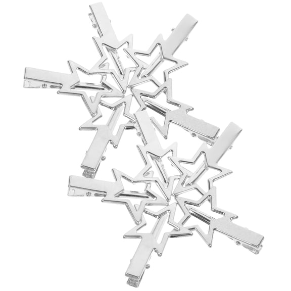 BESTYASH Cute Star Hairpins 10Pcs Metal Hair Clips for Women Silver Side Clip