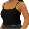 thumbnail image 1 of Yuyuzo Débardeurs Grande Taille avec Soutien-Gorge Intégré Camisole Femme Col Rond Athlétique Extensible Bretelles Spaghetti Crop Top, 1 of 7