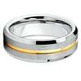 thumbnail image 2 of 7mm Tungsten Wedding Ring,Tungsten Carbide Ring,Engagement Ring,Anniversary Ring,Yellow Gold Ring, 2 of 4