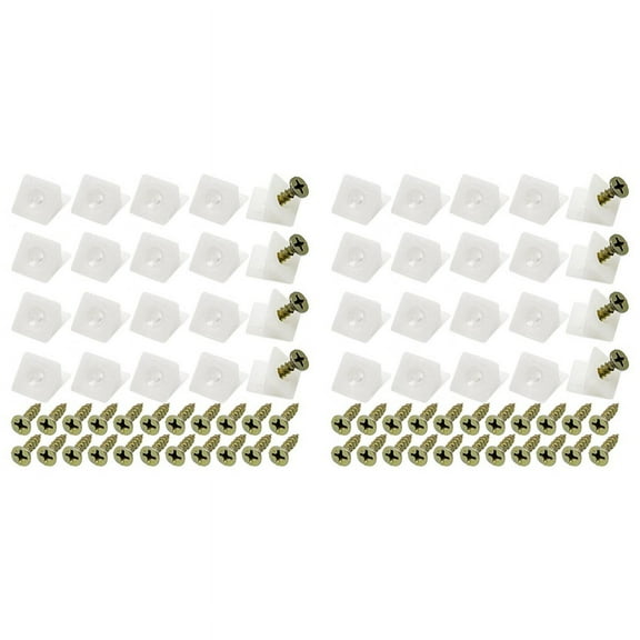 100 Pcs Drawer Supports, White Plastic Drawer Bottom Sagging Repair Fixing Mending Wedges with Screws for Furniture