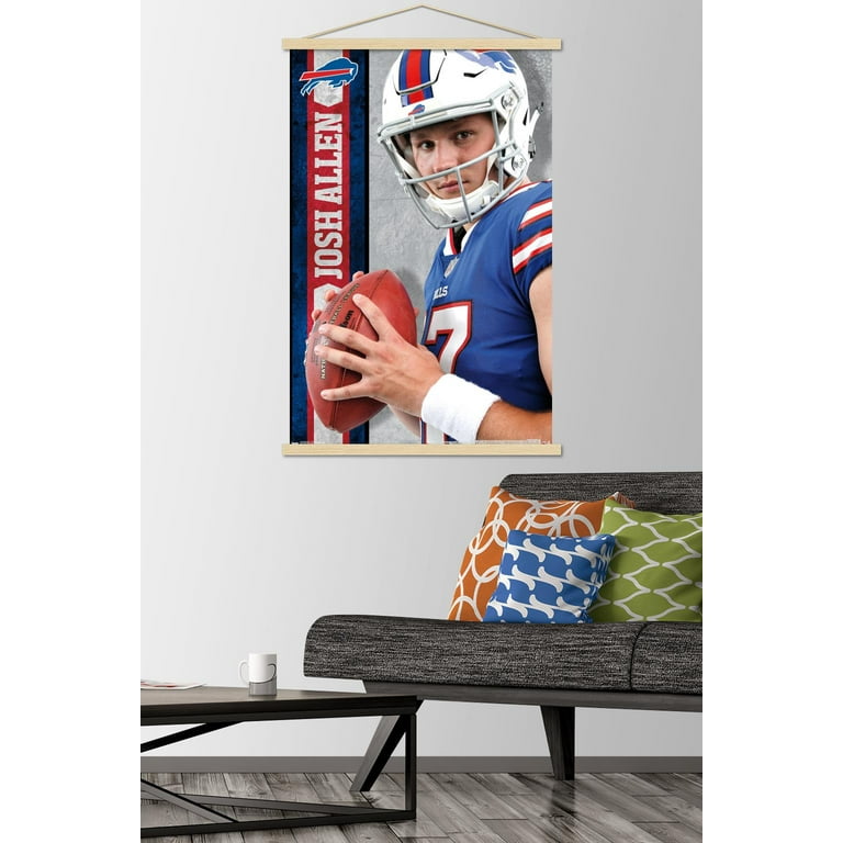 NFL Buffalo Bills - Josh Allen 18 Wall Poster with Wooden Magnetic Frame,  22.375 x 34 