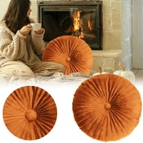 Round Throw Pillow Velvet Home Decoration Pleated Round Pillow Cushion for Couch Chair Bed Car