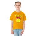 thumbnail image 2 of Wild Bobby, Tennis Cute Bow Ribbon Tennis Ball Sports Girls Graphic Youth T-Shirt, Gold, Large, 2 of 3