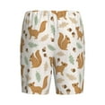 thumbnail image 7 of Daiia Squirrel And Leaves Mens Woven Stretch Pajama Short,Short Pajama Pants-Large, 7 of 7