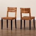 thumbnail image 2 of bali & pari Manrico 18.1" Wood & Rattan Dining Chair in Dark Brown (Set of 2), 2 of 9