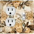 thumbnail image 1 of Metal Light Switch Plate Outlet Cover Vintage Rose Frame ROS027, 1 of 13