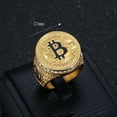 thumbnail image 5 of MayiaHey Bitcoin Sign Ring, Bling Money Sign Ring for Men, Gold Bit Coin Symbol Ring Iced Out Bitcoin Jewelry, Gold Money Luck Sign Ring Rock Money Symbol Ring Punk Initial Letter Ring, 5 of 6