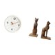 thumbnail image 4 of Reloj De Pared Moderno Con Números Grandes Y Mecanismo Silencioso (sin Tictac), Combinado Con Figuras Decorativas De Gatos Egipcios Que También Sirven Como Sujetalibros. Ideal Para Decorar El, 4 of 7