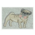 thumbnail image 1 of Pug Cutting Board, Hipster Pug with Nerdy Glasses and Bow Tie Cartoon Design Funny, Decorative Tempered Glass Cutting and Serving Board, Large Size, Pale Yellow Pale Pink, by Ambesonne, 1 of 1