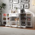 thumbnail image 7 of Montary Buffet Cabinet with Doors, Modern Sideboard with Drawer & Adjustable Shelf, Storage Cabinet for Kitchen, Dining Room, Living Room, White, 7 of 7