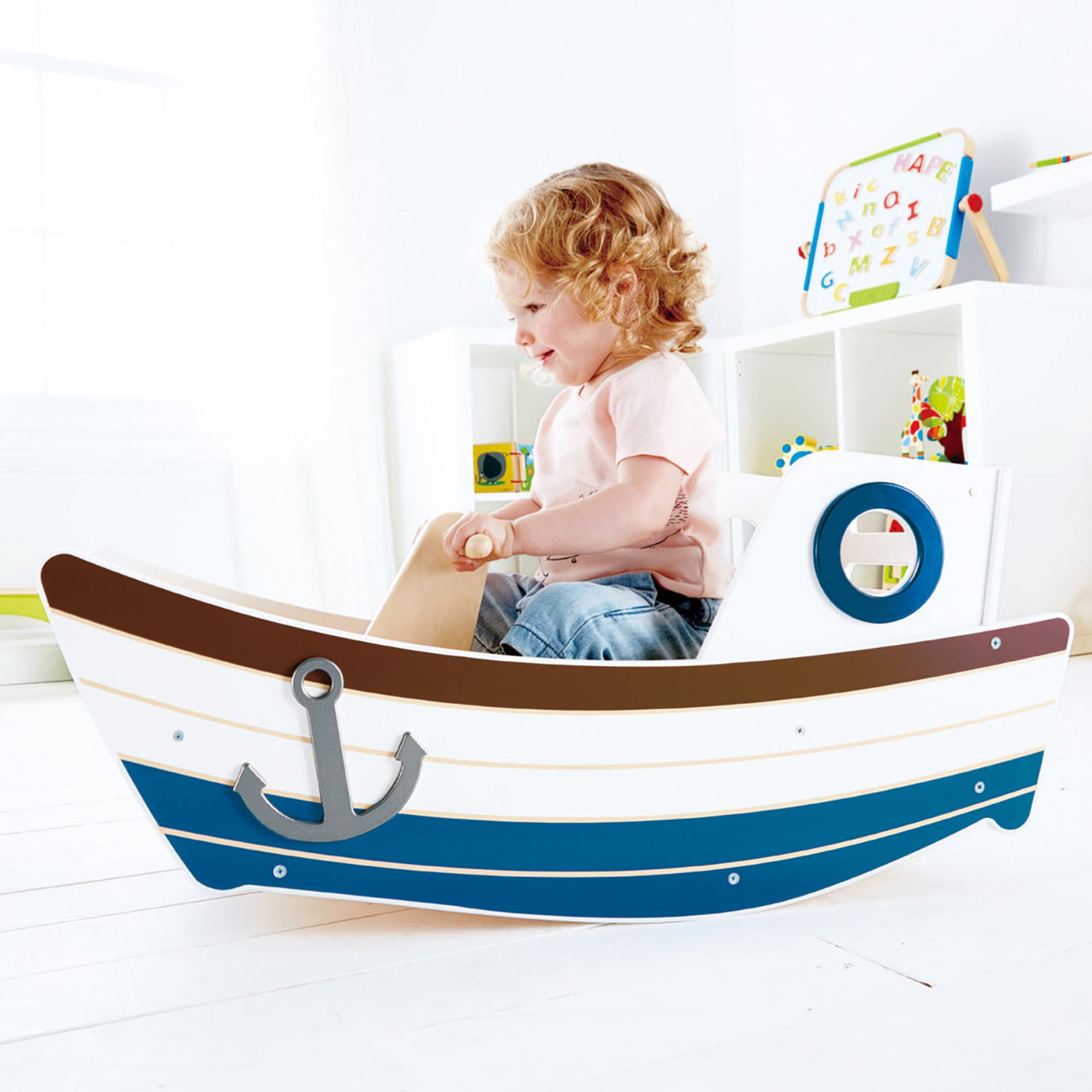 Hape High Seas Wooden Rocking Ride-on, Gift Idea for Toddlers Ages 12 Months+