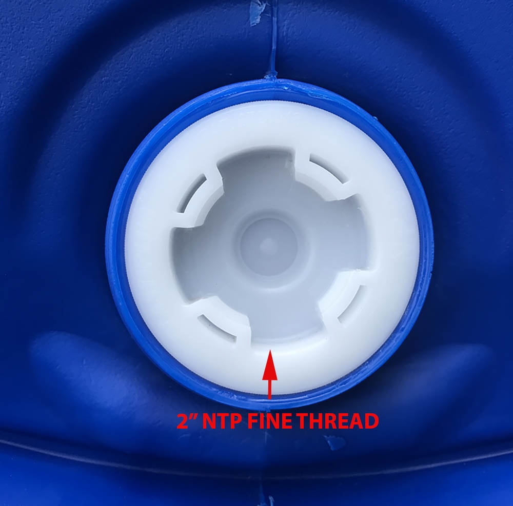 Baytec Containers 55 Gallon Blue Heavy Duty HDPE Plastic Water Barrel