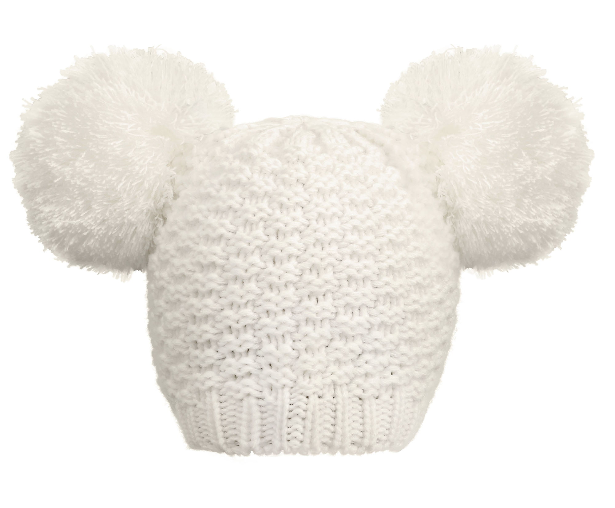 Laus Girls Pom Pom Hats Faux Fur Cable Knitted Winter Beanie Bobble Hat