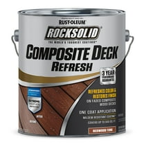 2 Pack, Redwood Tone, Rust-Oleum RockSolid Satin Composite Deck Refresh Exterior Stain and Sealer, 1 Gal