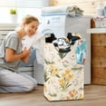 thumbnail image 5 of Yayeee Freestanding Laundry Hamper with Handle Collapsible Large Storage Basket for Clothes, White Rabbits, 5 of 7