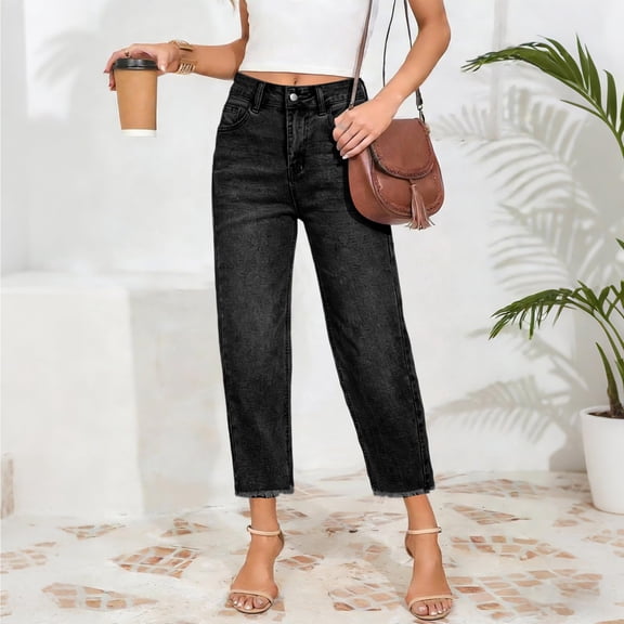 Noric Women's Skinny Capri Jeans Stretchy Trendy High Waisted with Pocket Casual Summer Denim Pants