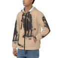 thumbnail image 3 of Uemuo Child And Lion Sketch for Men's Fashion Full-zip Hoodies & Sweatshirts with Kangaroo Pocket, Zip-up Hooded Sweatshirt, Moisture Wicking & Breathable-XX-Large, 3 of 5