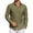 Armygreen, variant on Summer Men Casual Cotton and Linen Button Up Shirt Cuban Guayabera Shirt Long Sleeved Beach Top