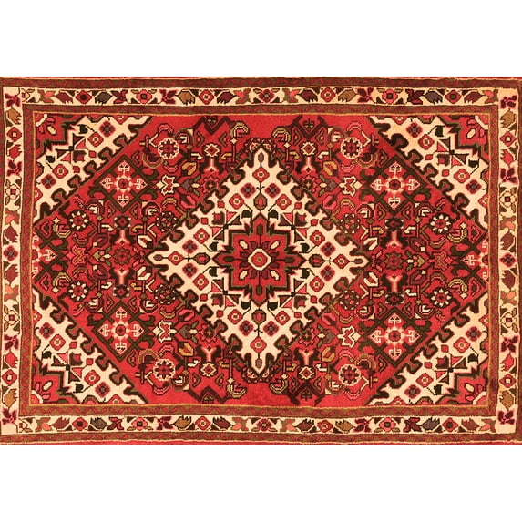 Ahgly Company Indoor Rectangle Persian Orange Traditional Area Rugs, 2' x 5'