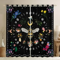 Castle Fairy Animal Honeybee Blackout Curtains Set of 2 (52x84 Each) for Teens Adults,Starry Sky Window Curtains,Bohemian Boho Curtains and Drapes,Lightweight Room Decor