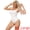 White, variant on DARING DIVA Women's Ribbed Square Neck Thong Sleeveless Bodyshaper S Black