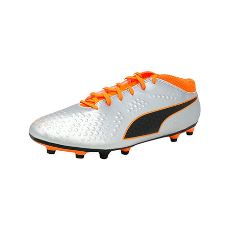 Puma Men's One 4 Syn Fg Silver / Orange Black Ankle-High Soccer Shoe - (Cristiano Ronaldo Best Soccer Shoes)
