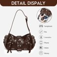 thumbnail image 5 of Sunyuer Y2K Rivet Shoulder Bag for Women, Vintage Crinkled PU Leather Underarm Handbag, Punk Studded Crossbody Purse, Fashion Adjustable Strap Biker Bag for Daily Commute, 5 of 6