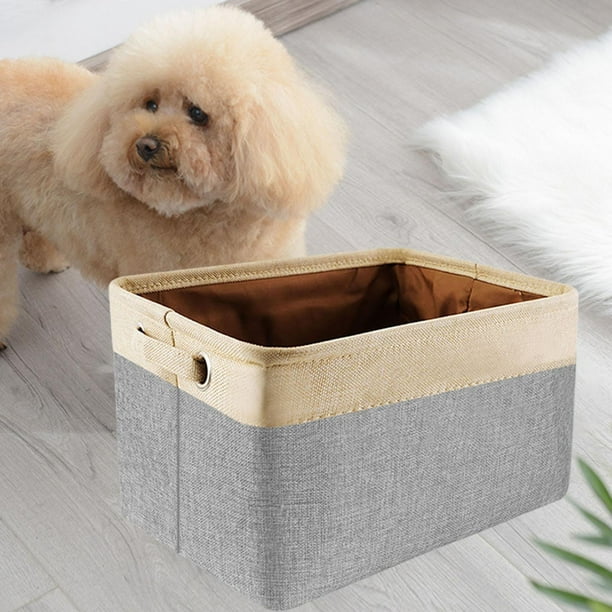 Dogs Toy Basket Storage Box Container for Pets Supplies Dog Leashes Grey Walmart